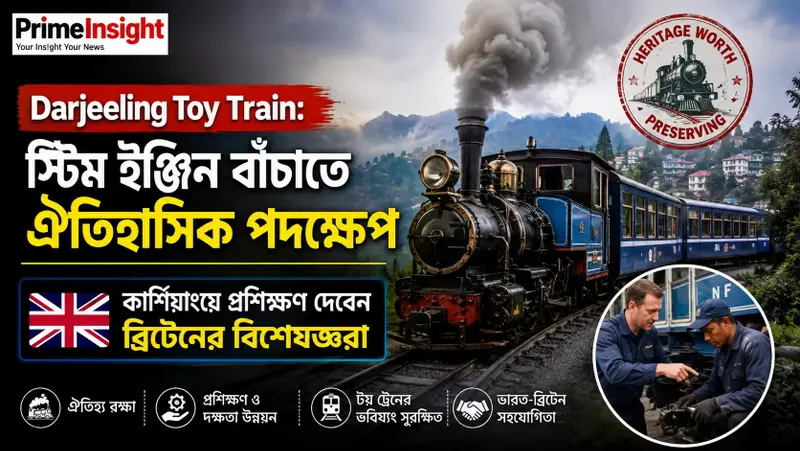 Darjeeling Toy Train: স্টিম ইঞ্জিন বাঁচাতে ঐতিহাসিক পদক্ষেপ, কার্শিয়াংয়ে প্রশিক্ষণ দেবেন ব্রিটেনের বিশেষজ্ঞরা 1 Darjeeling Toy Train উত্তরবঙ্গের পাহাড়ে ঐতিহ্যবাহী বাষ্পচালিত ইঞ্জিন